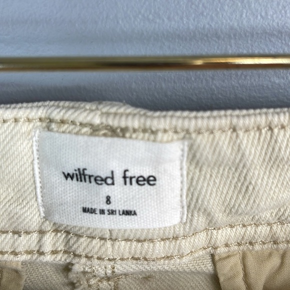 Wilfred Free Aritzia Twill Modern Cargo Pants GD Birch Cream Cotton Size 8 - Picture 8 of 10